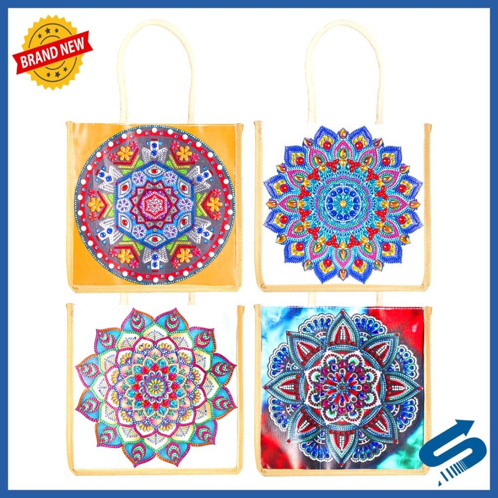 Canvas Tote Bags DIY Diamond Painting Kits Boho Art Handmade Reusable Shoulder
